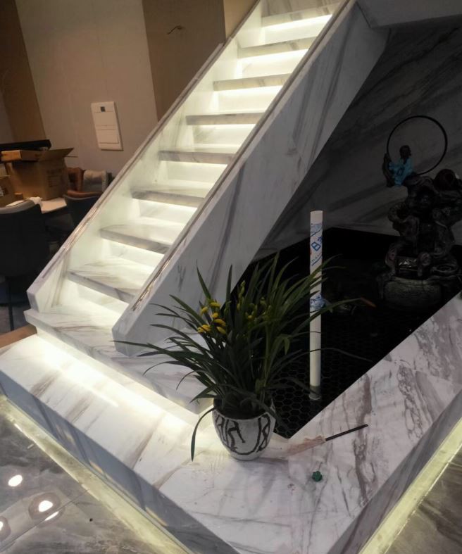Volakas White Marble staircase