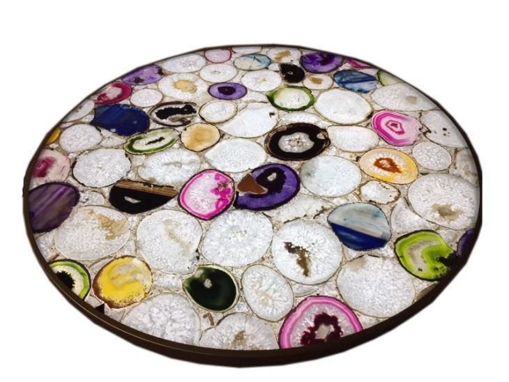 Multicolor Agate Stone Table Top Multicolor Agate Stone Table Top