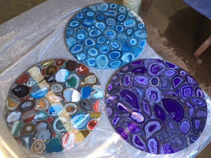 Multicolor Agate Stone Table Top Multicolor Agate Stone Table Top