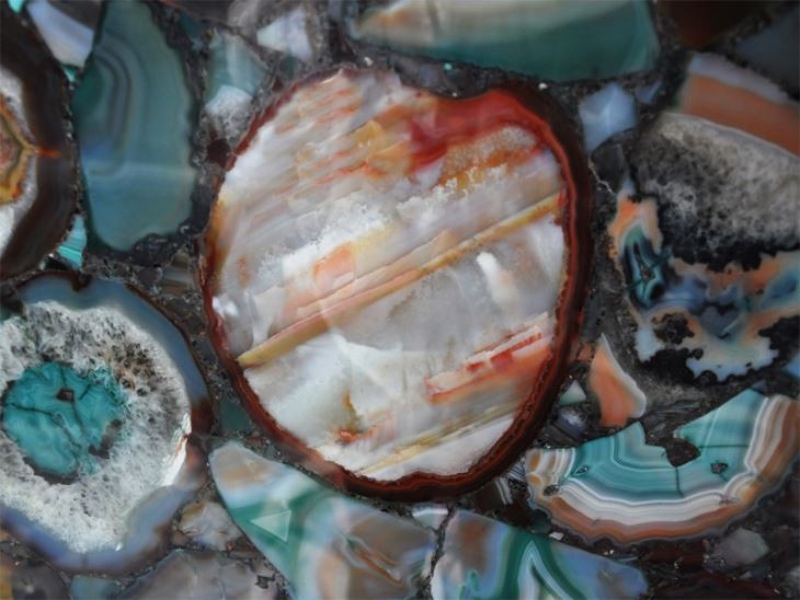 Multicolor Agate Stone Table Top Multicolor Agate Stone Table Top