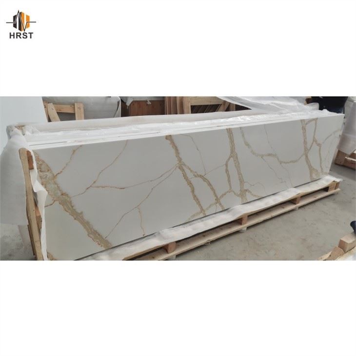 calacatta gold quartz backsplash