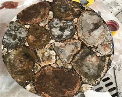 Naturaalsest kivistunud puidust lauaplaat